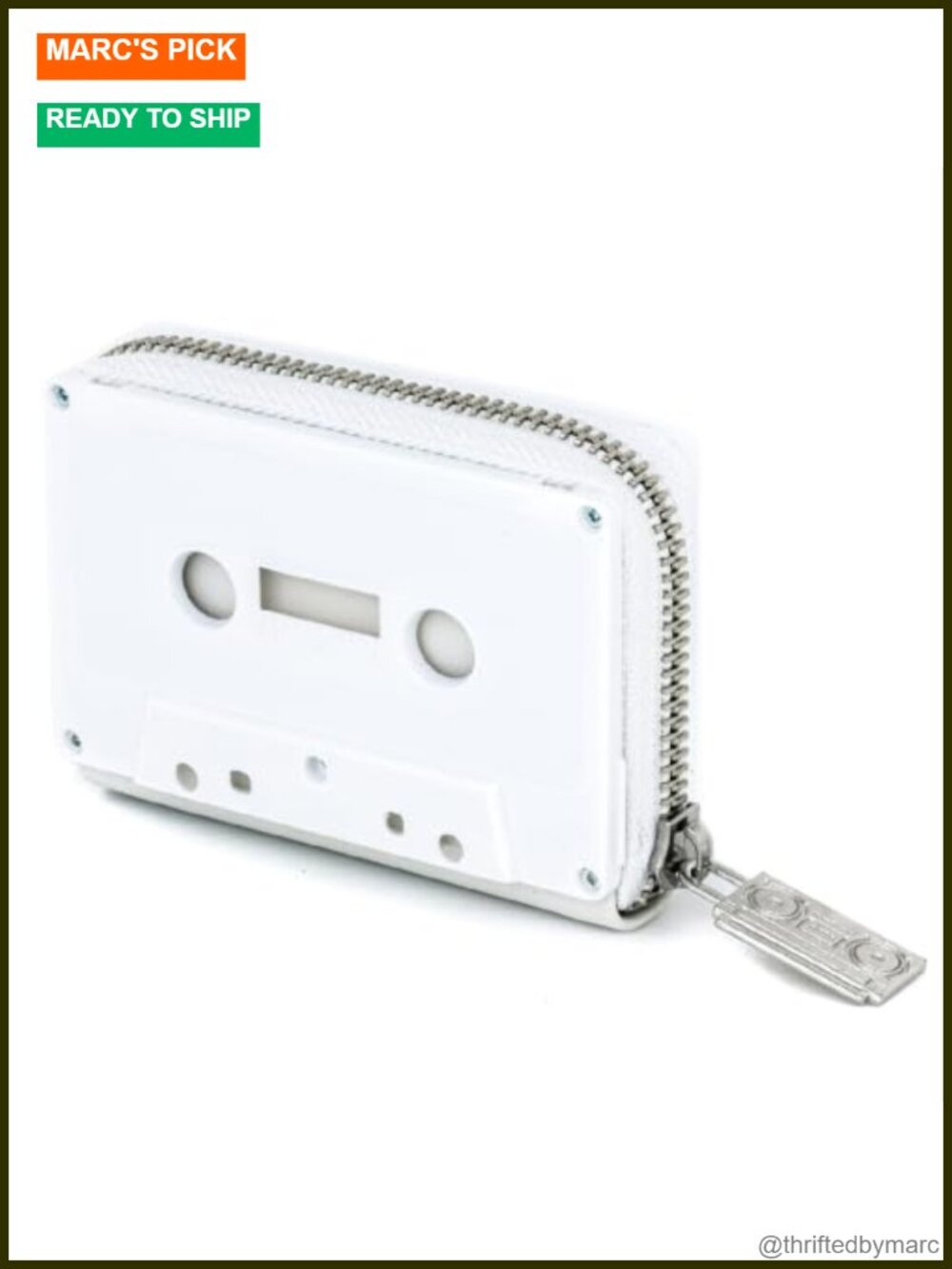 Retro Cassette Tape Wallet for Women Small Zipper Coin Purse Vegan Leather